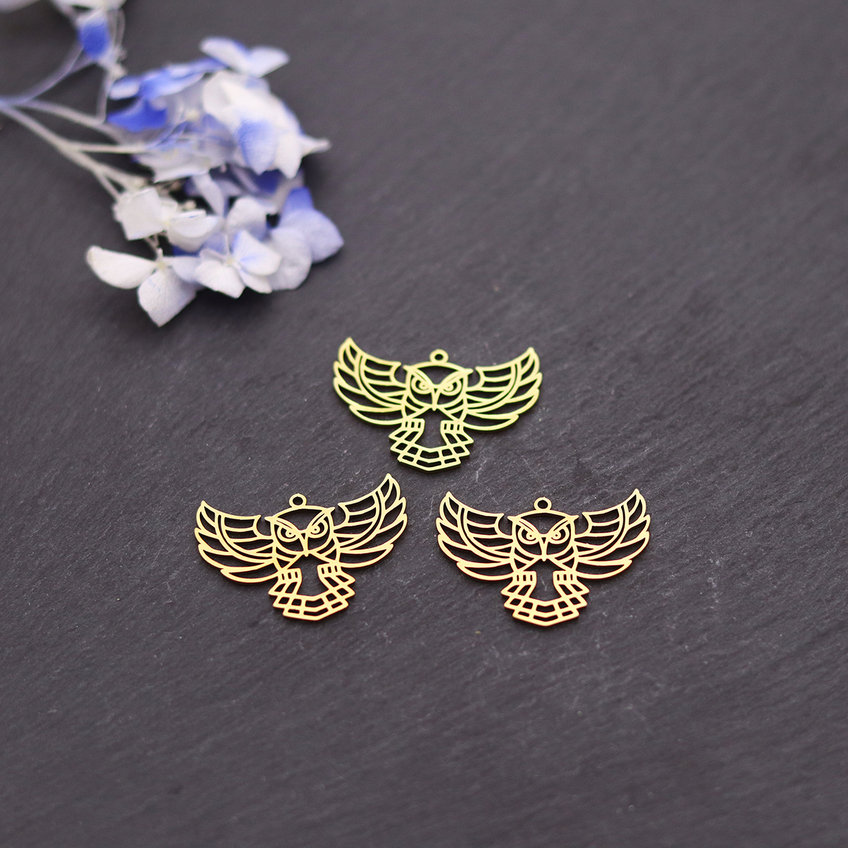 Fly Line - 3pcs Owl Stainless Steel Charms Flying