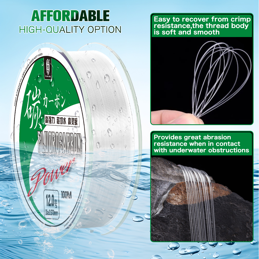 ZUKIBO 50m 100m 100% Fluorocar - Ice Fishing Line 리뷰 및 가격