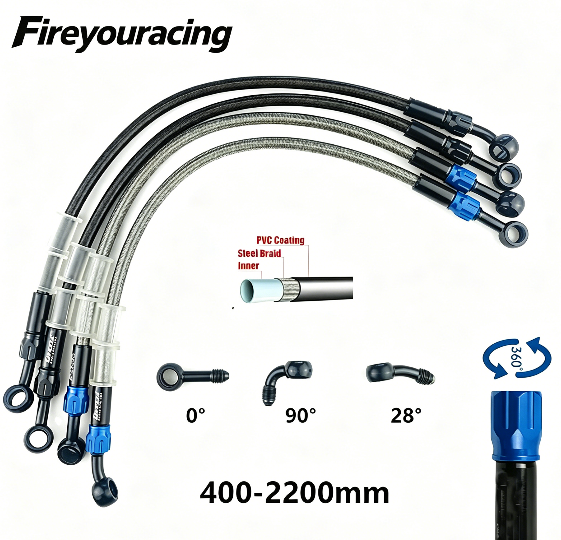 Motorcycle Brake Hose AN3 Brai - Braided Line 리뷰 및 가격