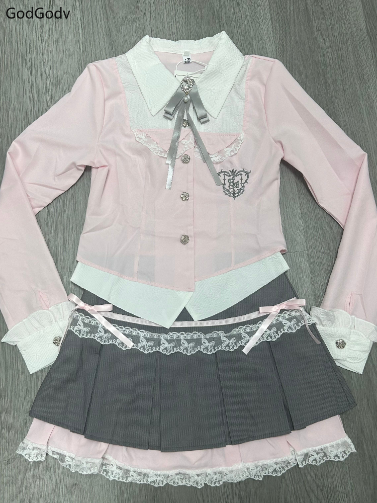 Spring Y2K Princess Outfits Wo - Fly Line 리뷰 및 가격